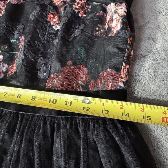 ADRIANNA PAPELL Womens Dress Sz 2 Black Whimsigoth Cocktail Coquette Dark Fairy - Picture 9 of 13